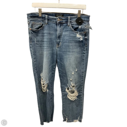 Jeans Straight By Judy Blue In Blue Denim, Size: 12