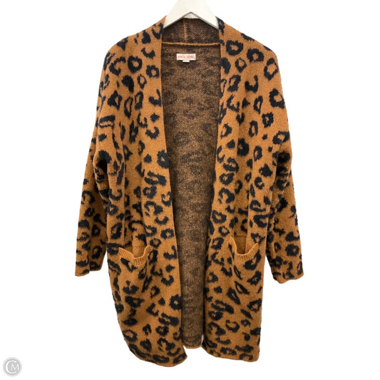 Sweater Cardigan By Knox Rose In Animal Print, Size: S