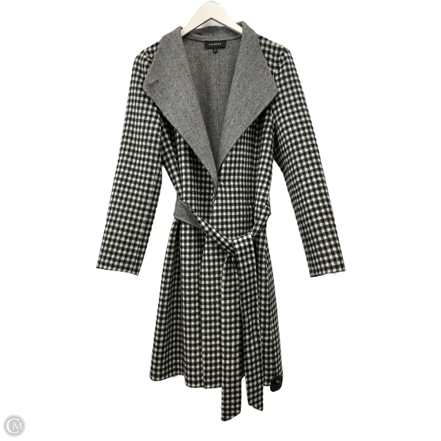 Coat Wool By Talbots In Black & White, Size: S