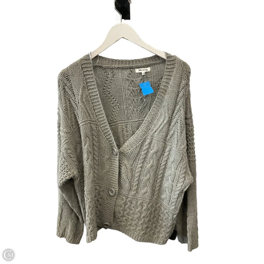 Sweater Cardigan By Miracle In Grey, Size: M