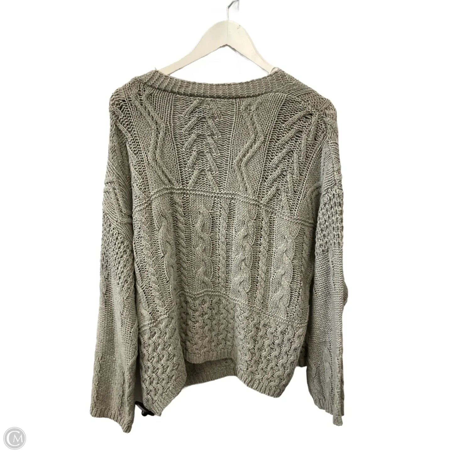 Sweater Cardigan By Miracle In Grey, Size: M