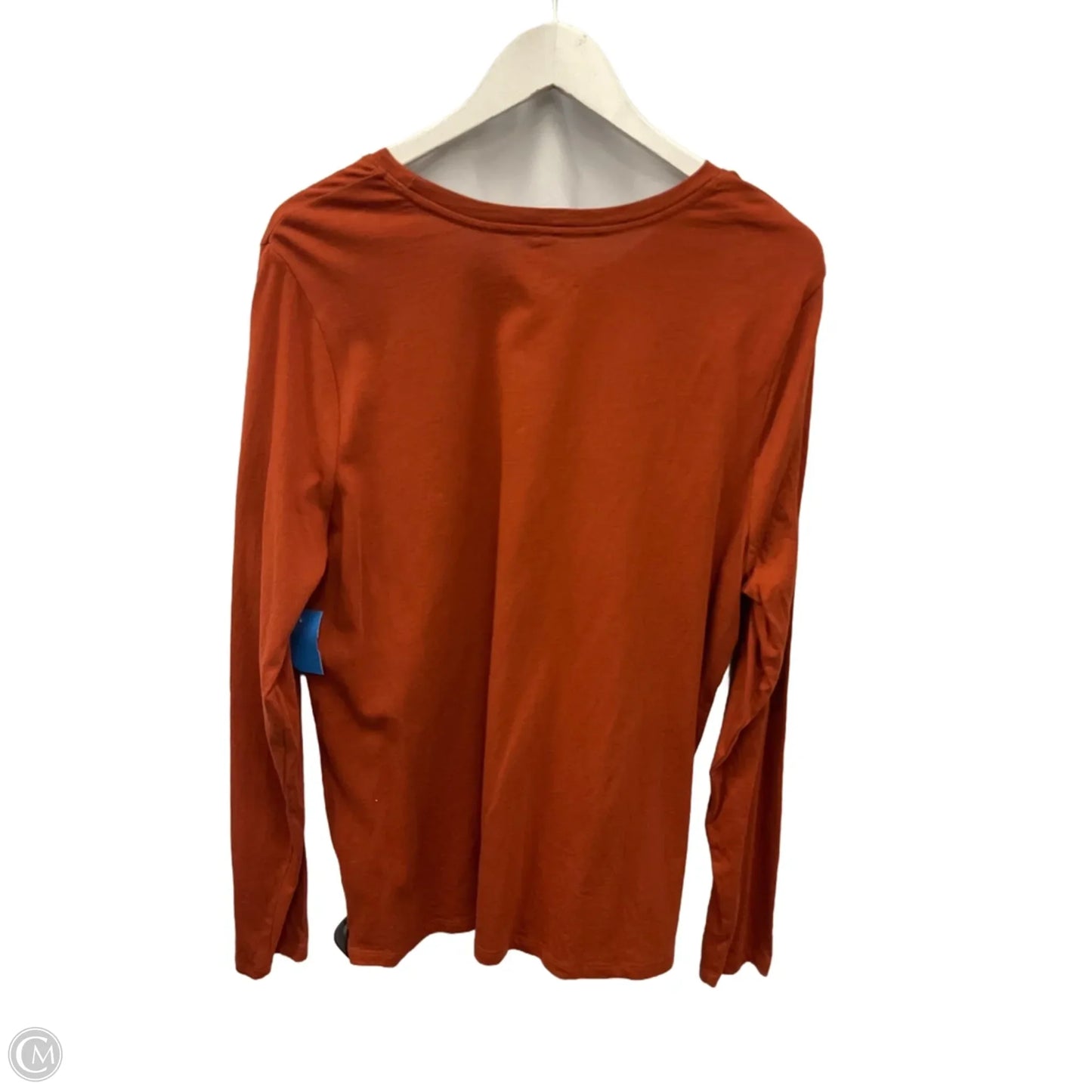 Top Long Sleeve Basic By Time And Tru In Orange, Size: Xxl