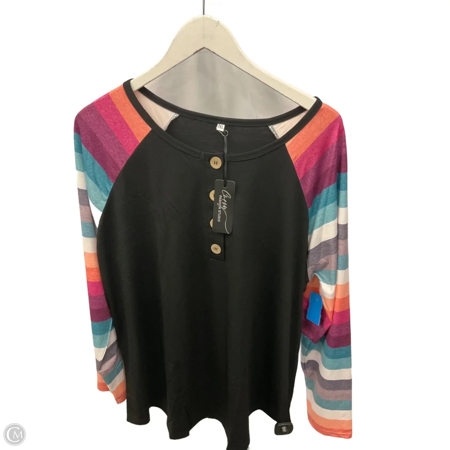Top Long Sleeve By Clothes Mentor In Black, Size: 2x