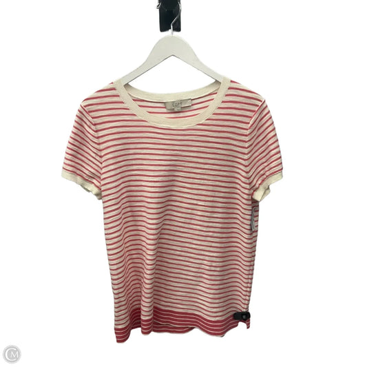 Top Short Sleeve By Loft In Pink, Size: L