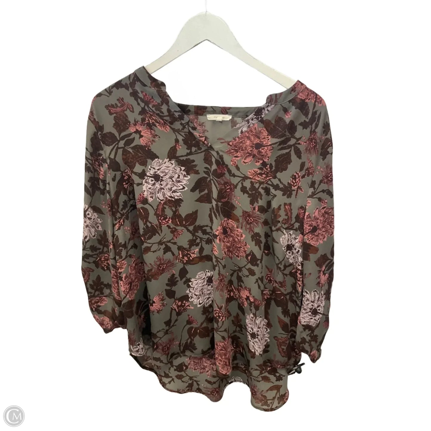 Top 3/4 Sleeve By Maurices In Grey, Size: 1x