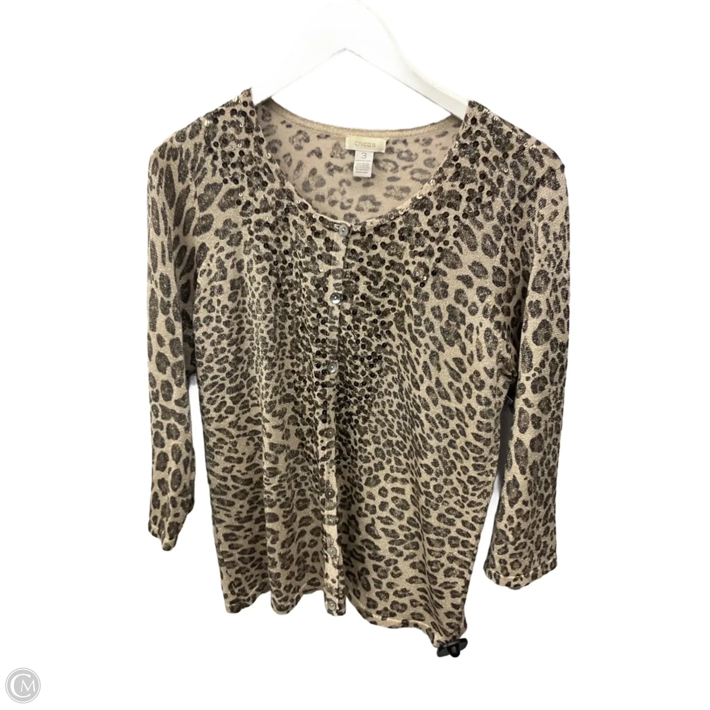 Cardigan By Chicos In Animal Print, Size: Xl