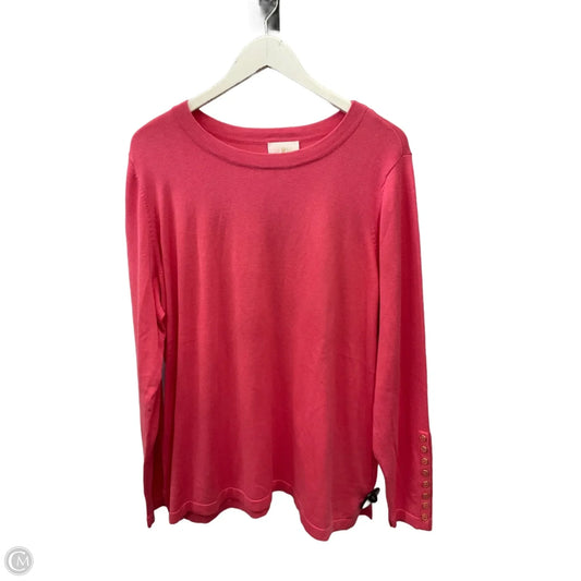 Top Long Sleeve By Belle By Kim Gravel In Coral, Size: Xl
