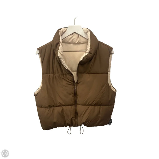 Vest Puffer & Quilted By Clothes Mentor In Brown, Size: M