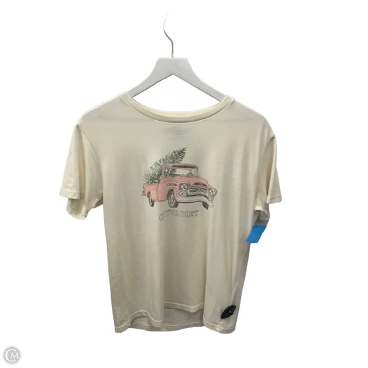 Top Short Sleeve By Lucky Brand In Cream, Size: S