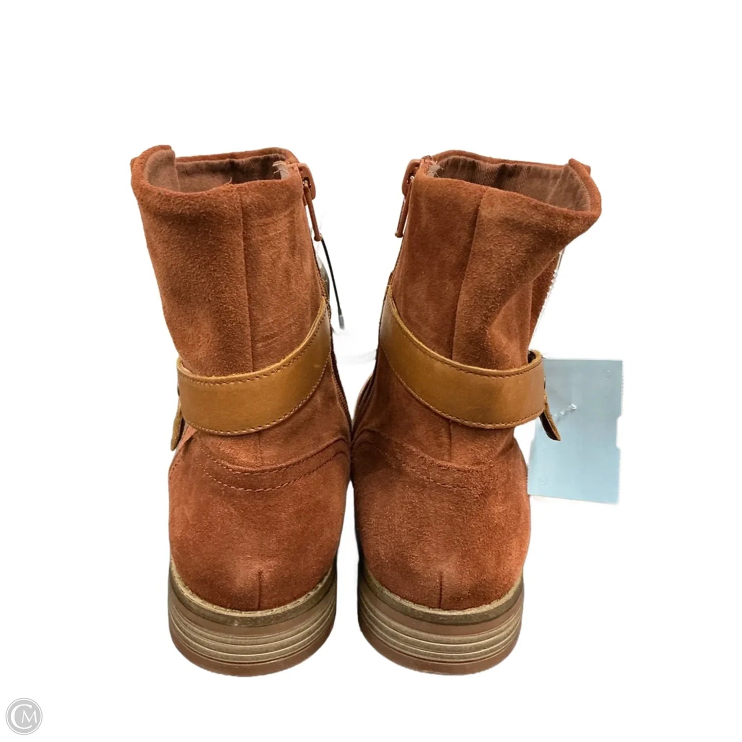 Boots Ankle Flats By Clarks In Orange, Size: 8