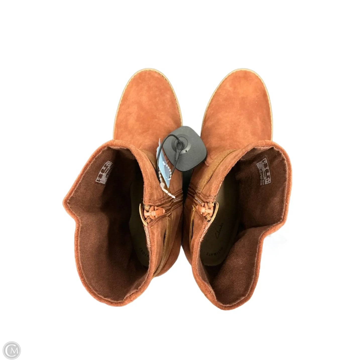 Boots Ankle Flats By Clarks In Orange, Size: 8