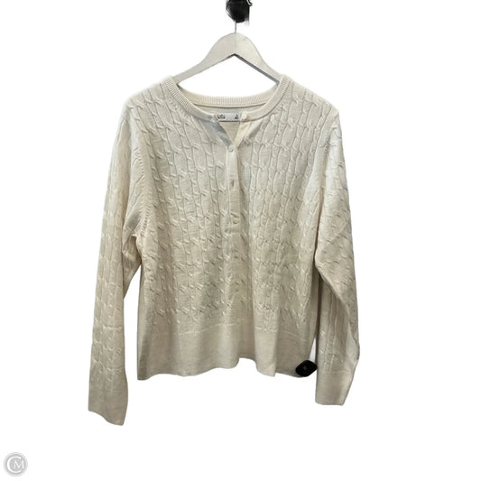 Sweater Cardigan By Croft And Barrow In Cream, Size: Xl