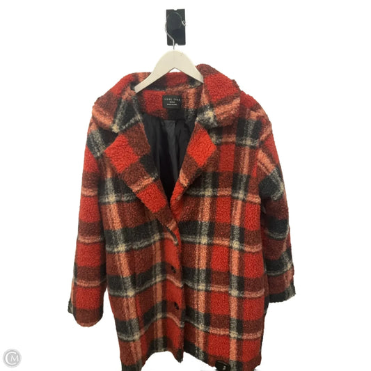 Coat Faux Fur & Sherpa By Love Tree In Plaid Pattern, Size: M