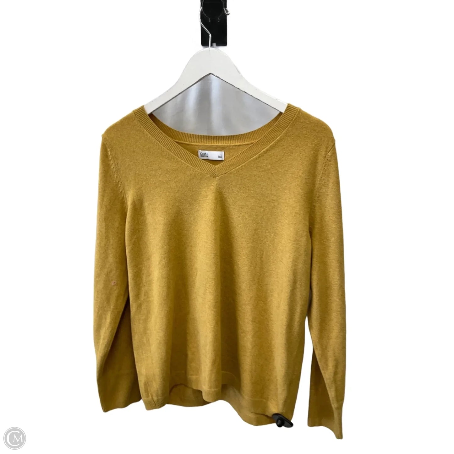 Sweater By Croft And Barrow In Gold, Size: L