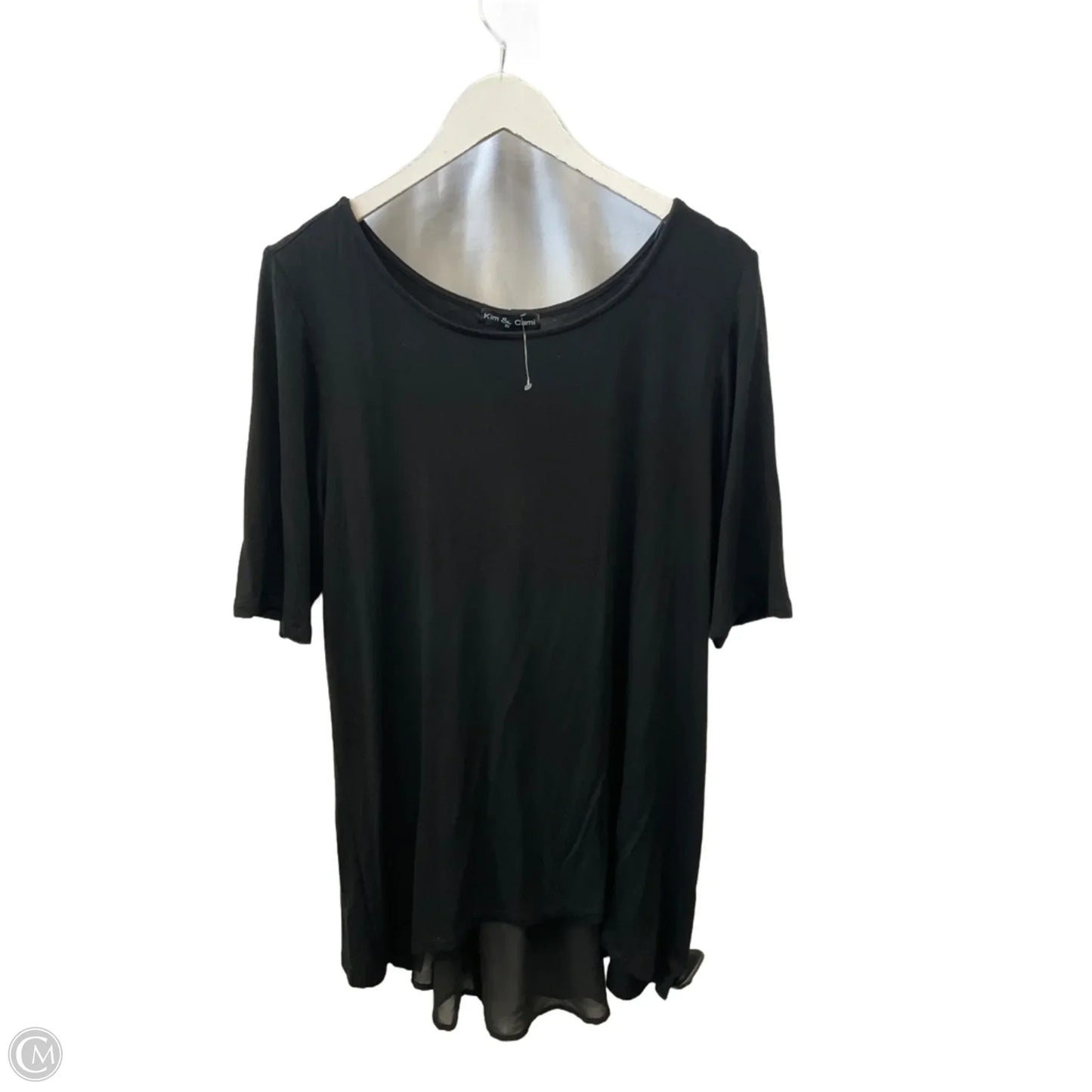 Top Short Sleeve By Kim & Cami In Black, Size: 2x