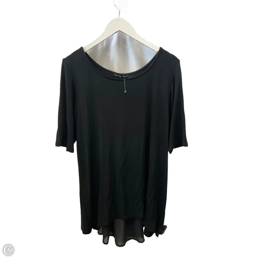 Top Short Sleeve By Kim & Cami In Black, Size: 2x