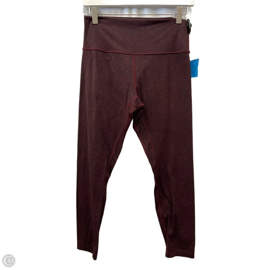Athletic Leggings By Lululemon In Black & Red, Size: 8