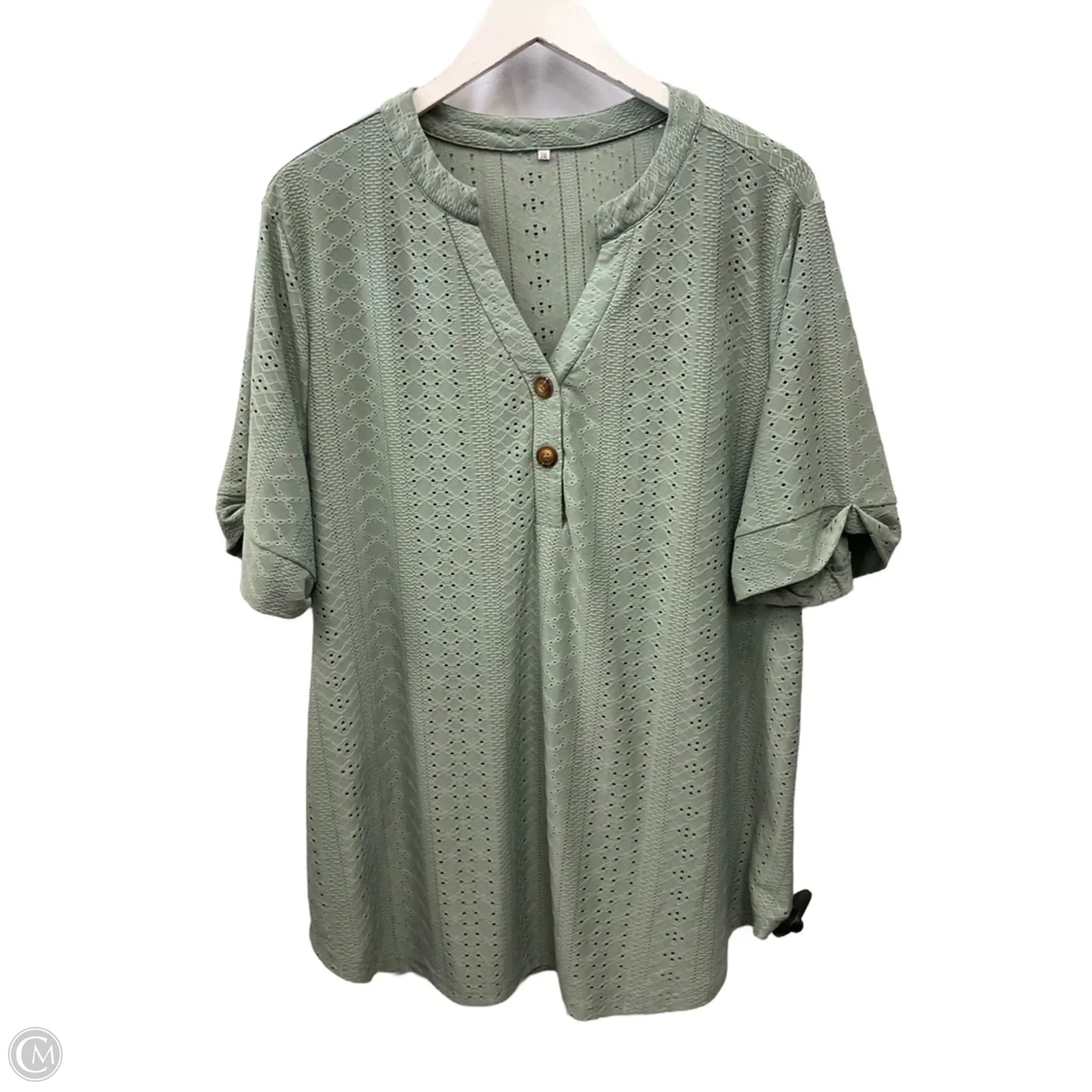 Top Short Sleeve By Clothes Mentor In Green, Size: 3x