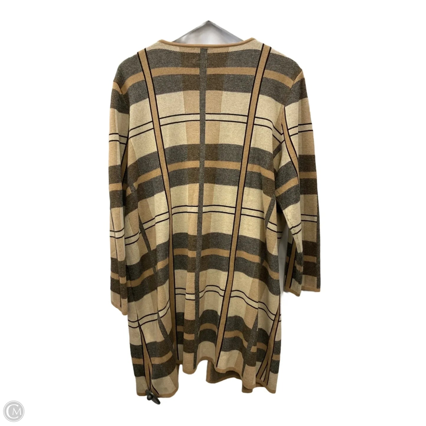 Sweater Cardigan By Anne Klein In Tan, Size: 1x