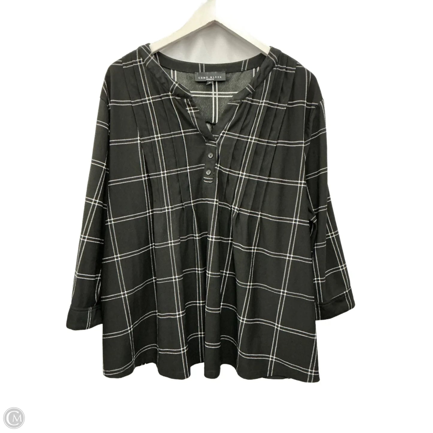 Top 3/4 Sleeve By Clothes Mentor In Black, Size: 3x