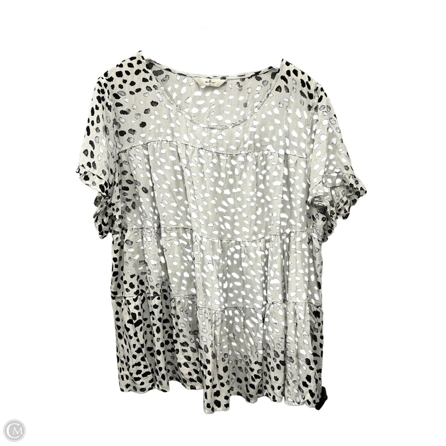 Top Short Sleeve By Clothes Mentor In Black & White, Size: 2x