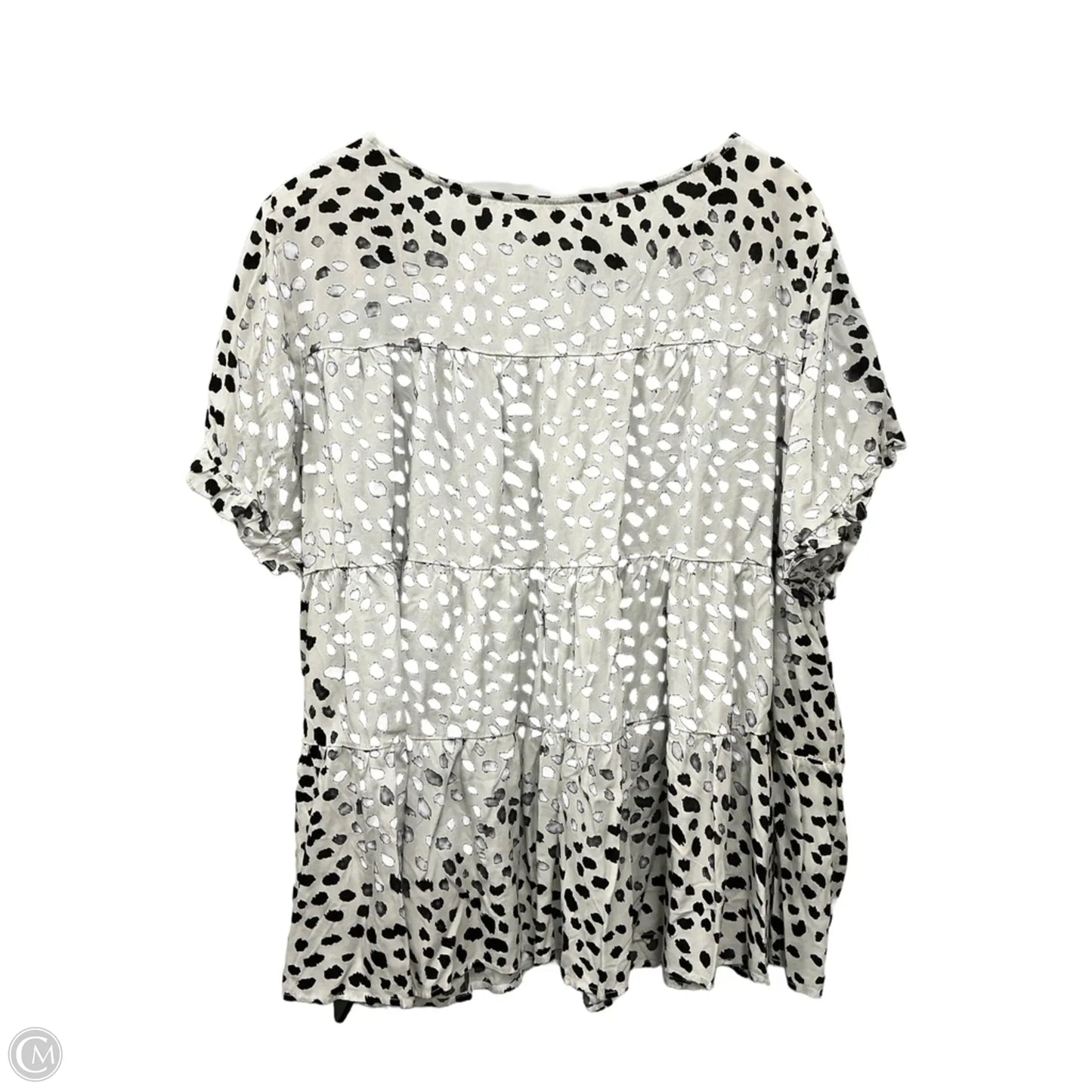 Top Short Sleeve By Clothes Mentor In Black & White, Size: 2x