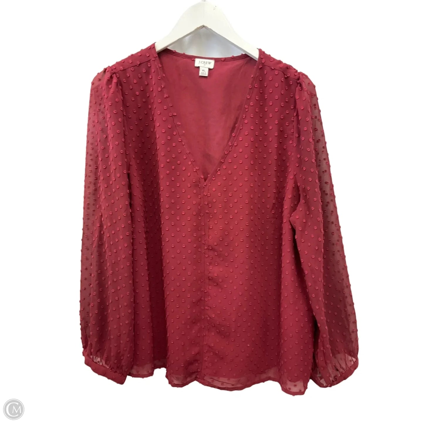 Top Long Sleeve By J. Crew In Maroon, Size: Xl