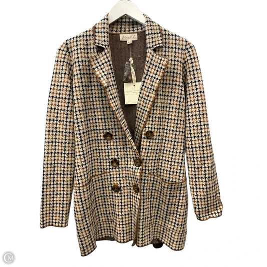Sweater Cardigan By Marled In Brown & Cream, Size: Xs