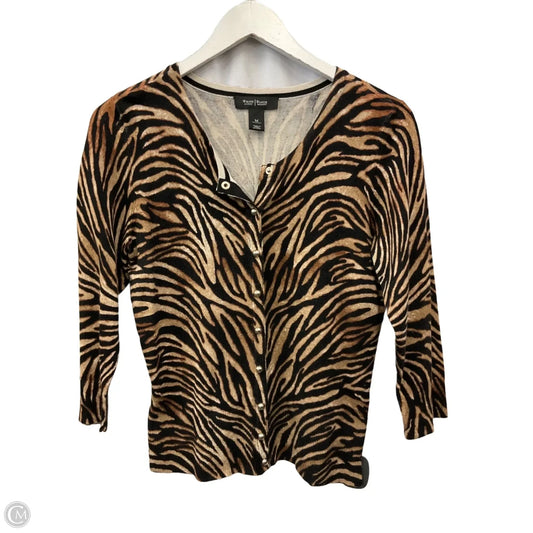 Sweater Cardigan By White House Black Market In Animal Print, Size: M