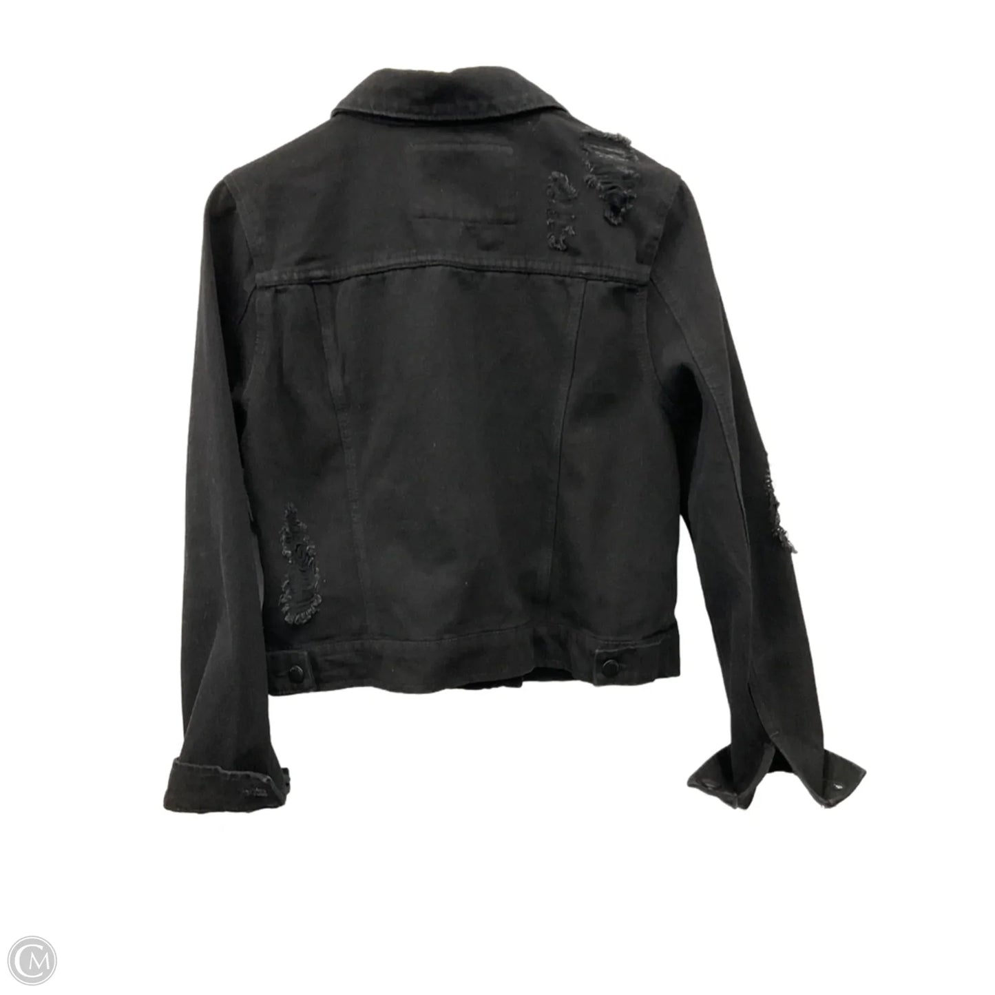 Jacket Denim By Clothes Mentor In Black Denim, Size: M