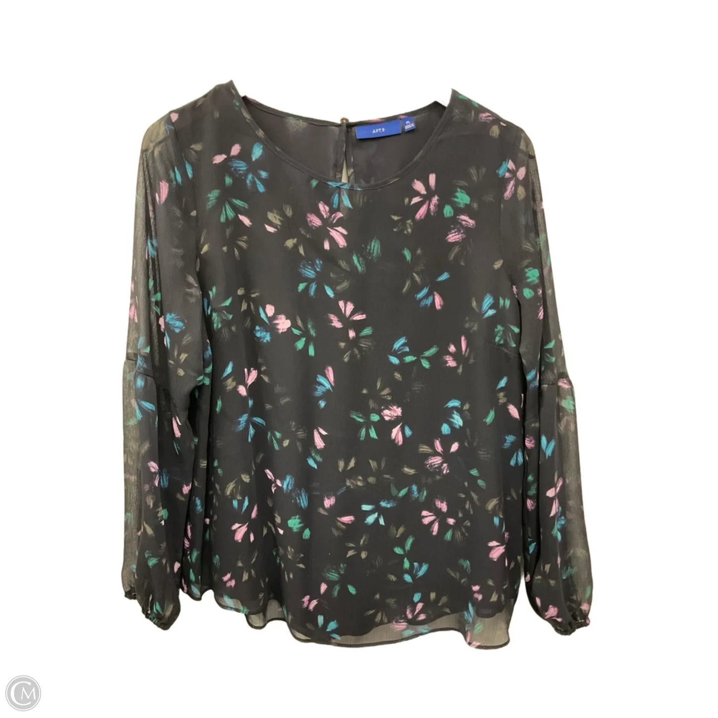 Top Long Sleeve By Apt 9 In Black, Size: Lp