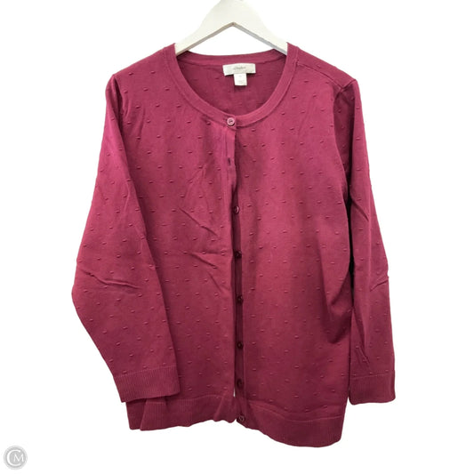 Sweater Cardigan By Cj Banks In Maroon, Size: 1x