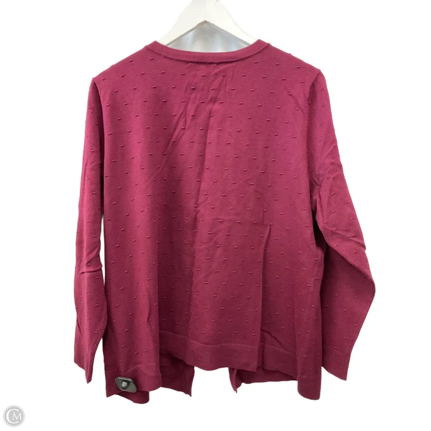 Sweater Cardigan By Cj Banks In Maroon, Size: 1x