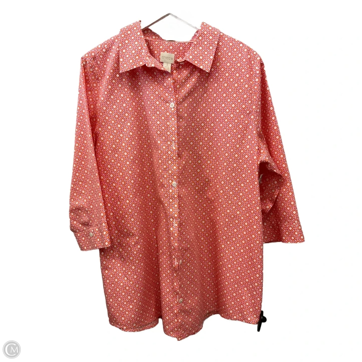 Top 3/4 Sleeve By Chicos In Coral, Size: Xl