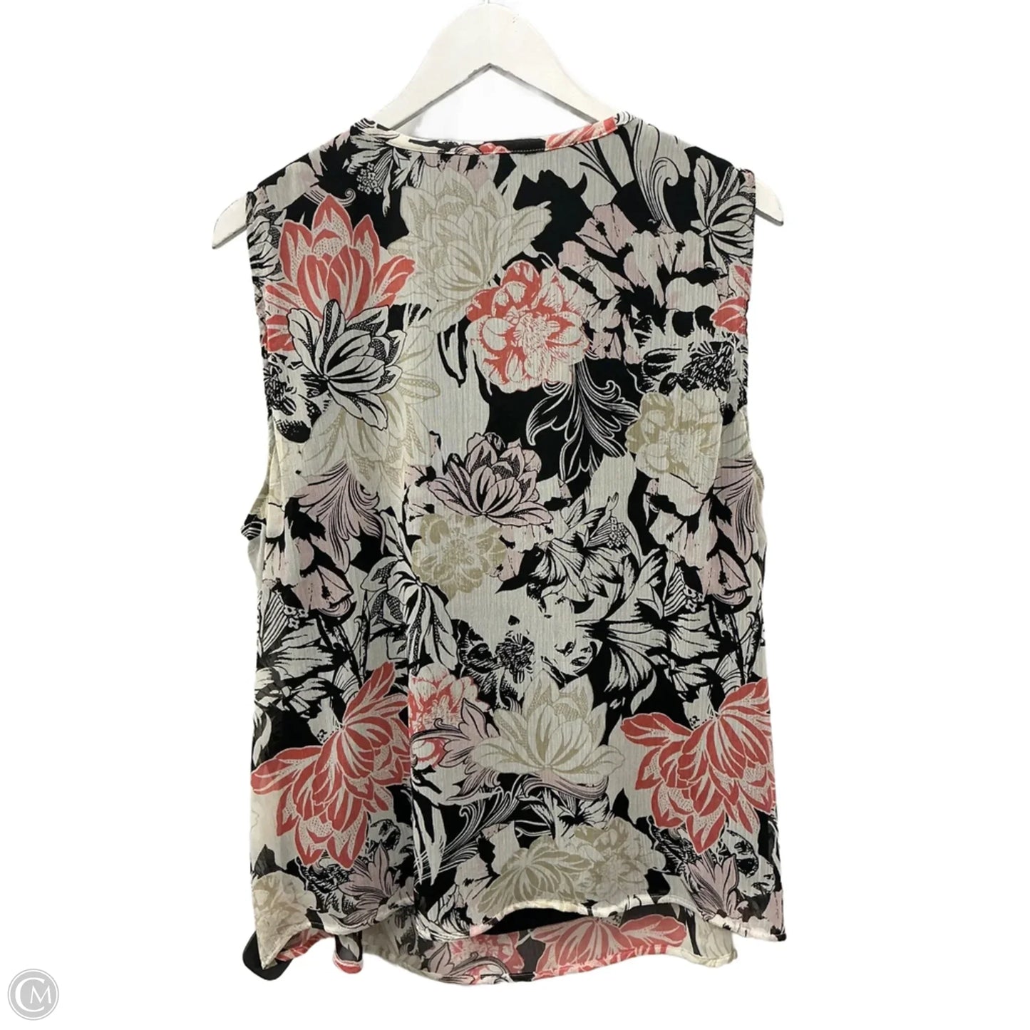 Top Sleeveless By Cj Banks In Black & Cream, Size: 1x