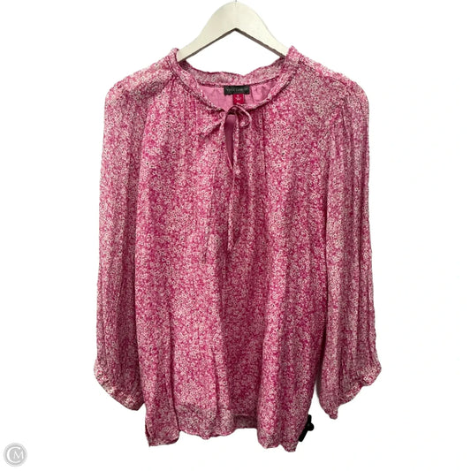 Top 3/4 Sleeve By Vince In Pink, Size: Xl