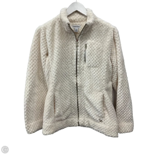 Jacket Fleece By Calvin Klein In Cream, Size: S