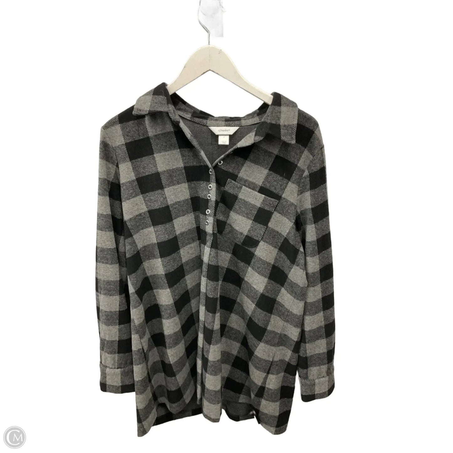 Top Long Sleeve By Cj Banks In Black & Grey, Size: Xl