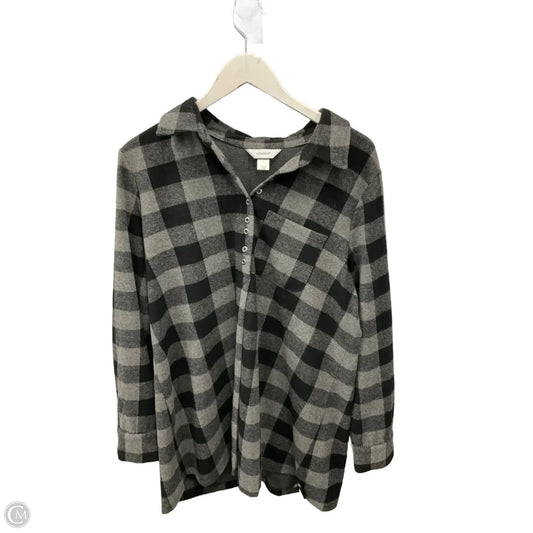 Top Long Sleeve By Cj Banks In Black & Grey, Size: Xl