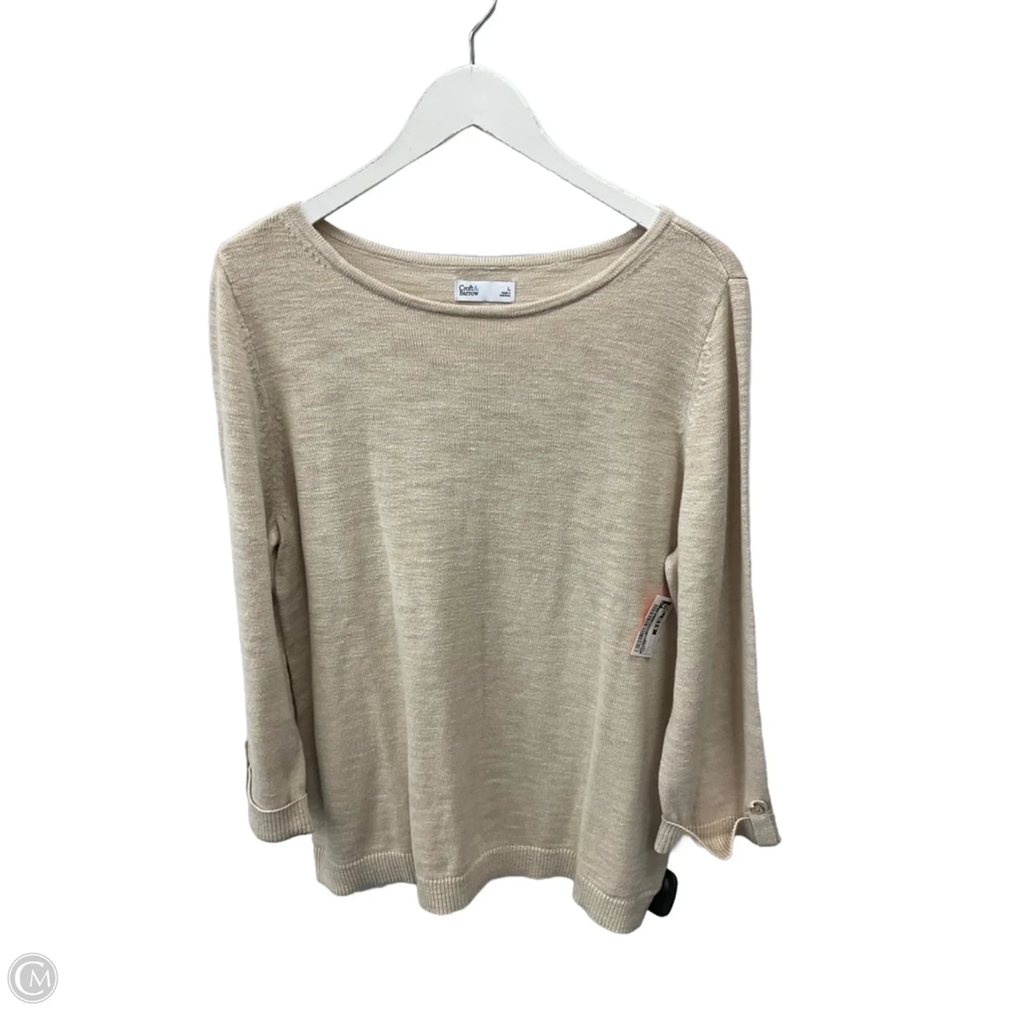 Sweater By Croft And Barrow In Tan, Size: L