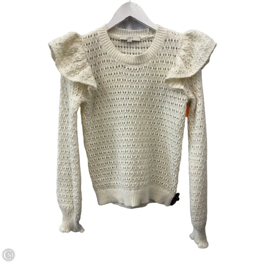 Sweater By Loft In Cream, Size: Xs