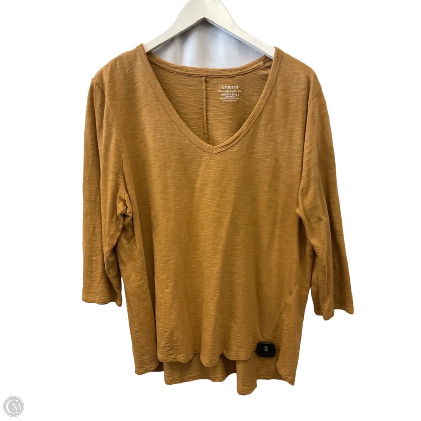 Top 3/4 Sleeve By Chicos In Tan, Size: Xl