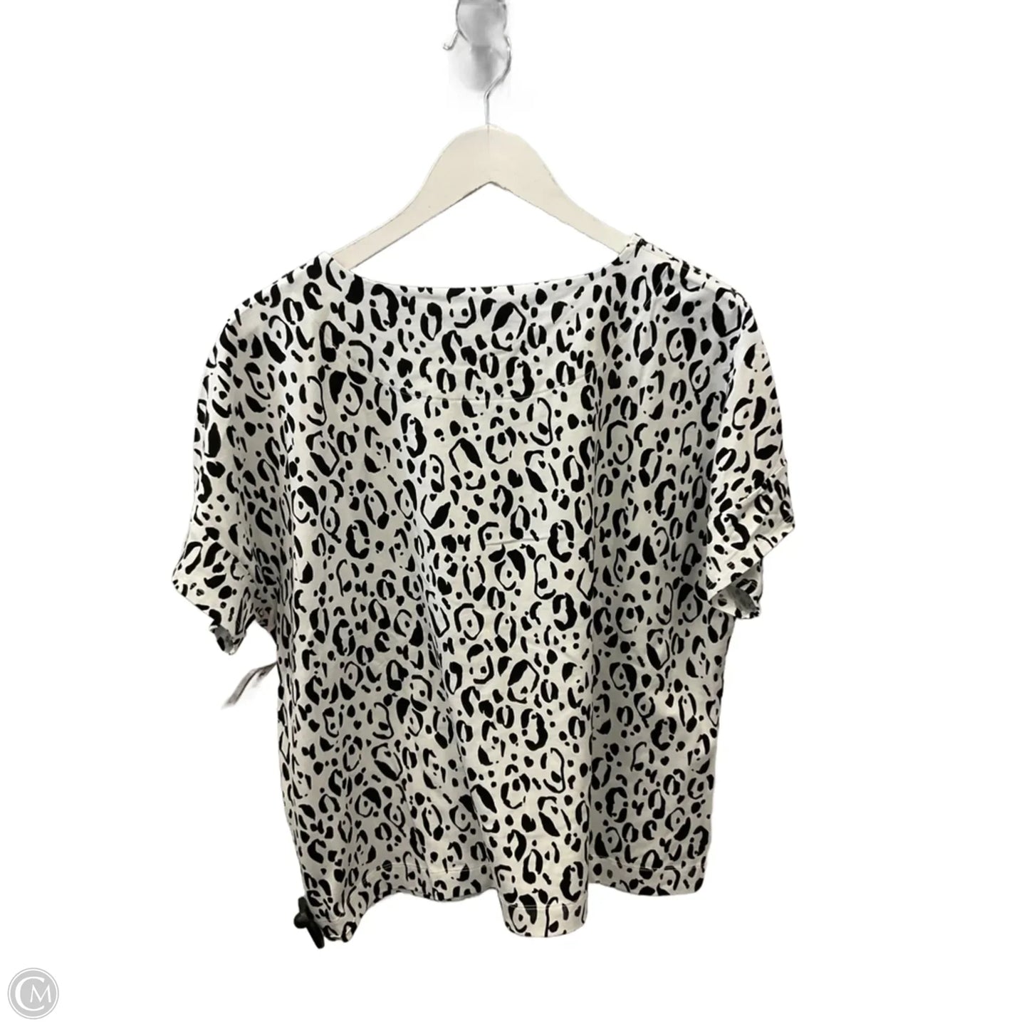 Top Short Sleeve By Chicos In Black & White, Size: L