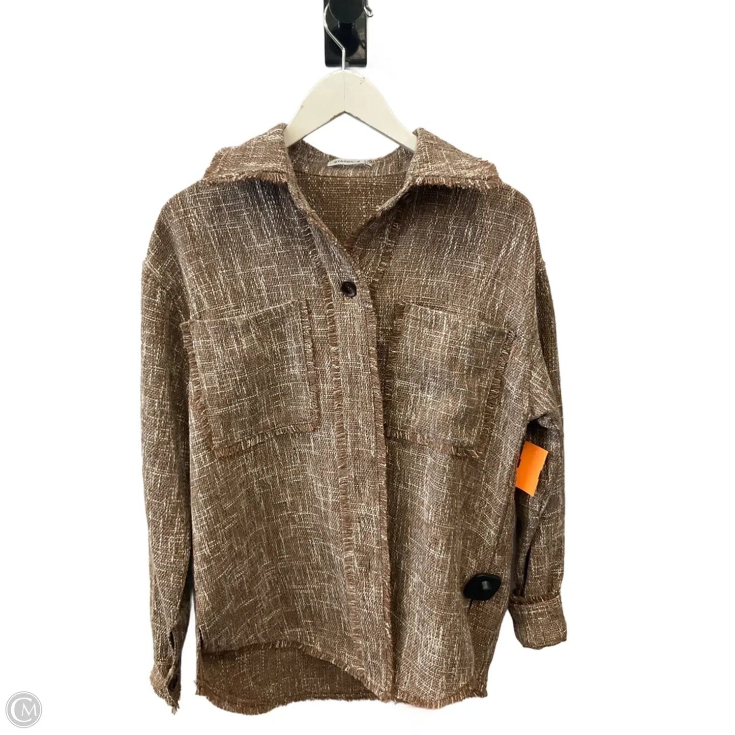 Jacket Shirt By Staccato In Brown, Size: S