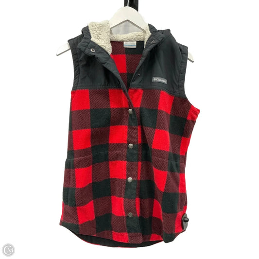 Vest Faux Fur & Sherpa By Columbia In Black & Red, Size: M