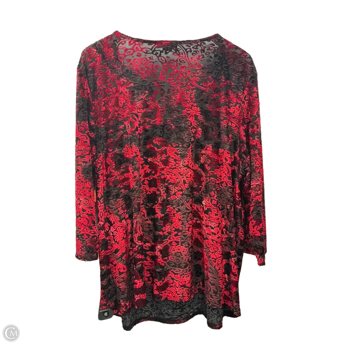 Top 3/4 Sleeve By Dressbarn In Red, Size: 3x