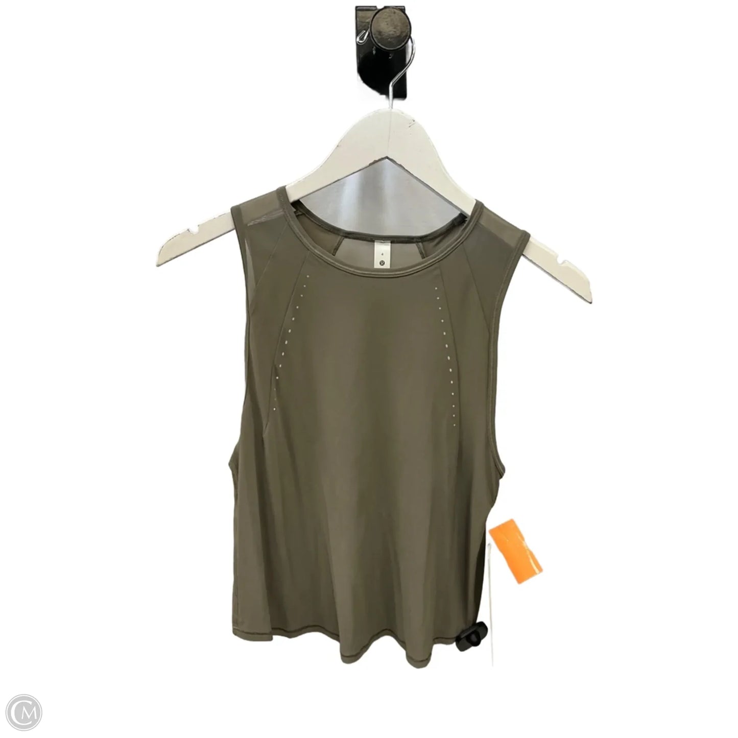 Athletic Top Short Sleeve By Lululemon In Grey, Size: 4