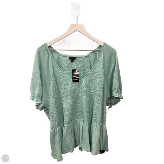 Top Short Sleeve By Torrid In Aqua, Size: 3x