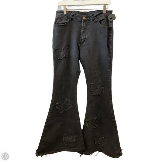 Jeans Flared By Clothes Mentor In Black Denim, Size: 14