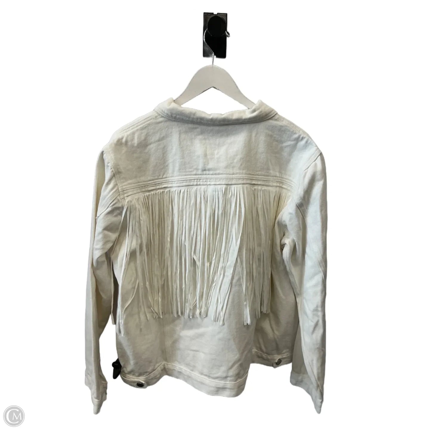 Jacket Denim By Savanna Jane In White Denim, Size: 1x